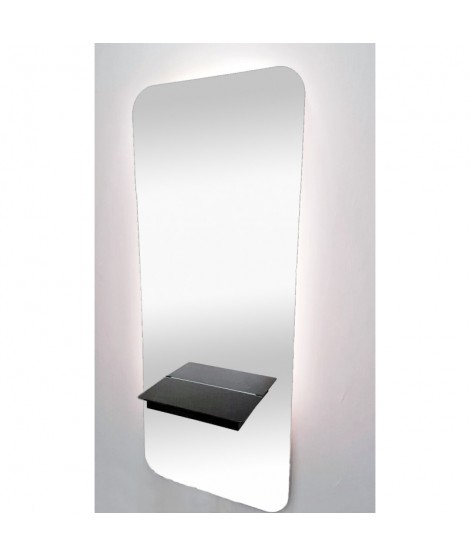 Long simple white shelf mirror